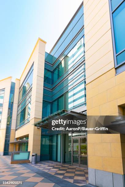 General views of the offices of the AMPTP and the MPAA on July 19, 2023 in Sherman Oaks, California.