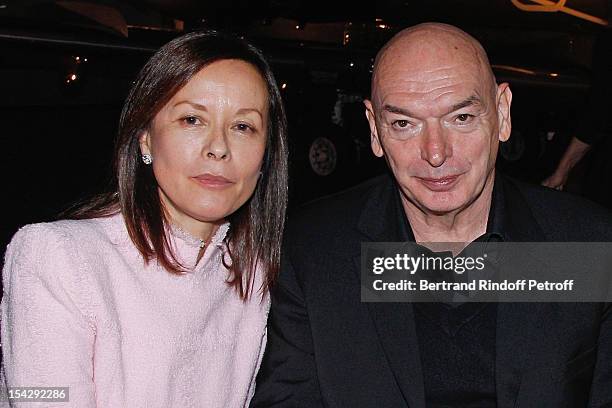 Madame Bernard Ruiz Picasso and architect Jean Nouvel, who designed the new Gagosian Gallery, attend a private dinner hosted at Gagosian Gallery in...