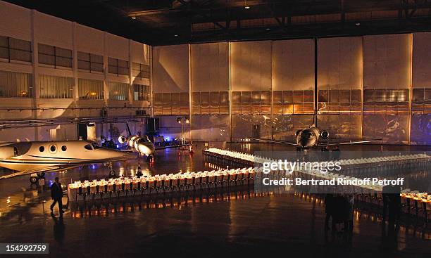 General view of the dinner setup, by Link Events' Marie Balland, Karyne Sylla Perez and Juliette Spillmann, for a private dinner hosted at Gagosian...