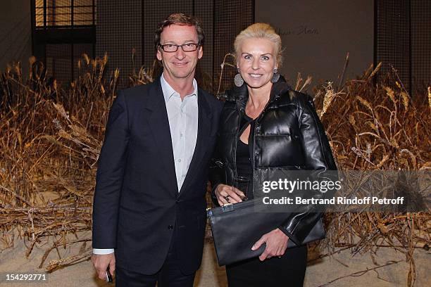 Thaddaeus Ropac and Bibi Gritti attend a private dinner hosted at Gagosian Gallery in Honor of 'Morgenthau Plan' Exhibition of Anselm Kiefer at...