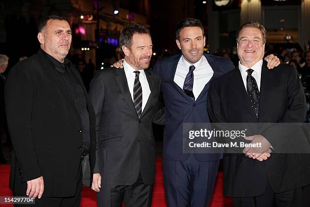 Graham King, Bryan Cranston, Ben Affleck and John Goodman attend the Gala Premiere of 'Argo' during the 56th BFI London Film Festival at Odeon...