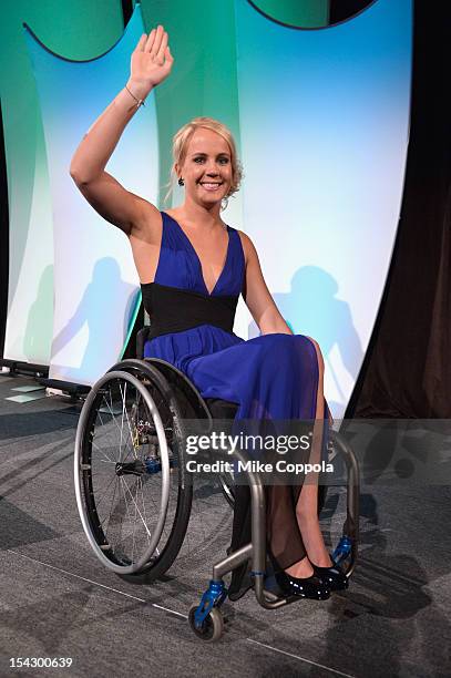 Paralympic swimmer Mallory Weggemann attends the 33rd Annual Salute To Women In Sports Gala at Cipriani Wall Street on October 17, 2012 in New York...