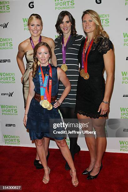 Olympic rowers Mary Whipple, Esther Lofgren, Caryn Davies, and Susan Francia attend the 33rd Annual Salute To Women In Sports Gala at Cipriani Wall...