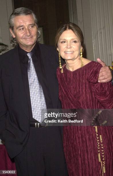Author Gloria Steinem and David Bale arrive for the Ms. Foundation for Women's 14th Annual Gloria Steinem Awards May 16, 2002 in New York City.