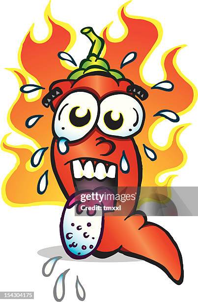 spicy chili cartoon character - tex mex stock illustrations
