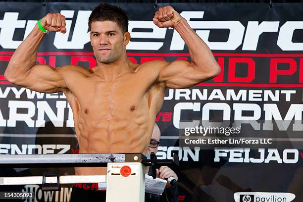 Josh Thomson weighs-in during the Strikeforce weigh-ins at HP Pavilion on May 18, 2012 in San Jose, California.