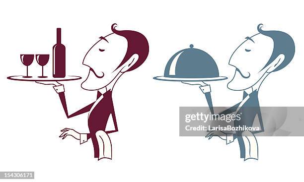 waiter - tuxedo stock illustrations