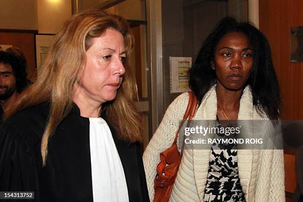 Diane Mistler , a Madagascan woman who allegedly tricked one of her many lovers into killing her husband with a fishing harpoon arrives with her...