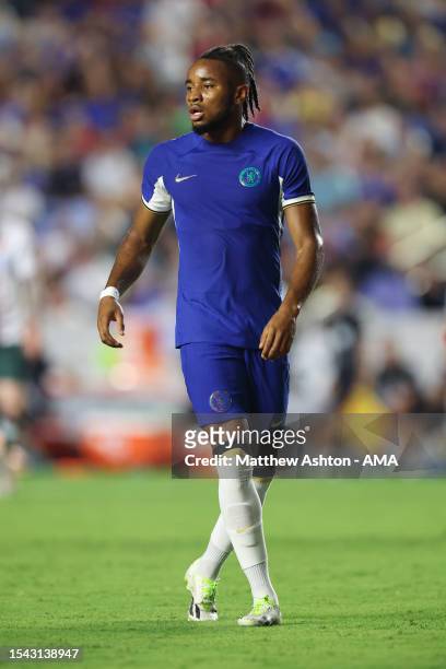 Christopher Nkunku of Chelsea during the FC Series Pre-Season friendly between Chelsea and Wrexham at Kenan Stadium on July 19, 2023 in Chapel Hill,...