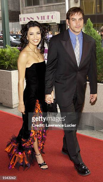 ''The Young and the Restless'' actress Eva Longoria and husband Tyler Christopher arrive on May 17, 2002 for the 29th Annual Daytime Emmy Awards at...