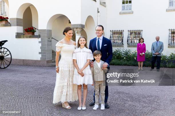 Crown Princess Victoria of Sweden, Prince Daniel of Sweden, Princess Estelle of Sweden and Prince Oscar of Sweden attend the birthday celebration of...