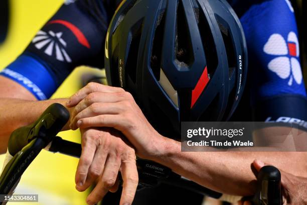 David Gaudu of France and Team Groupama-FDJ reacts after the stage thirteen of the 110th Tour de France 2023 a 137.8km stage from...