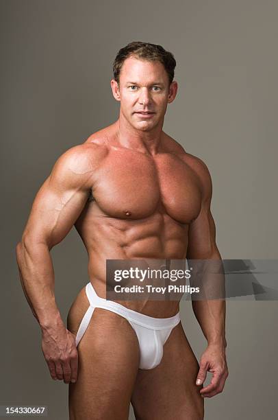 middle aged athlete wearing jockstrap - tanga imagens e fotografias de stock