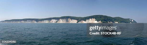 chalk cliffs on ruegen island, germany - rügen island chalk cliffs stock-fotos und bilder