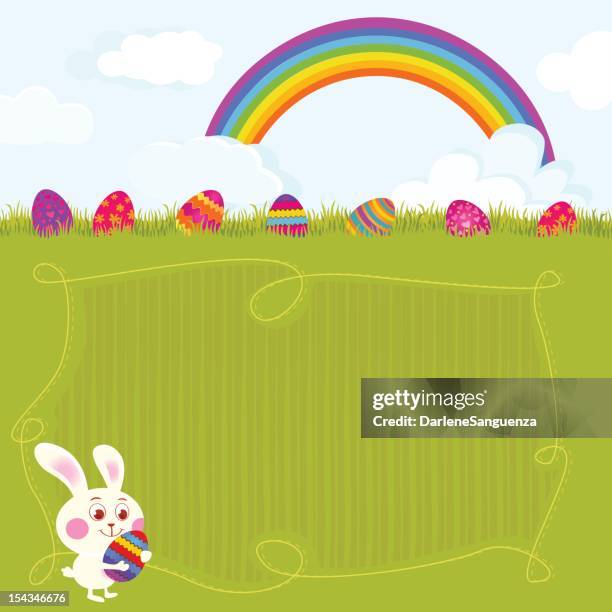 easter bunny background - holding photo frame stock illustrations
