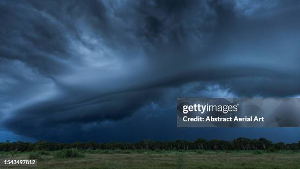 arcus cloud photographed in a remote location during the wet season, northern territory, australia - atmosferische lucht stockfoto's en -beelden
