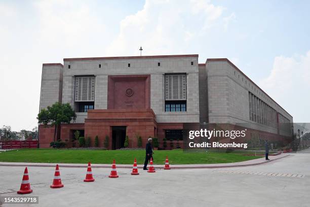 The new Parliament building in New Delhi, India, on Thursday, July 20, 2023. Ahead of India's 2024 general election, Prime Minister Narendra Modi's...