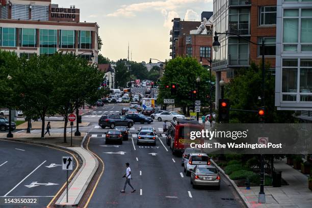 Automobile and foot traffic pass through Dave Thomas Circle, the notoriously confusing and congested intersection of Florida and New York Avenues NE,...