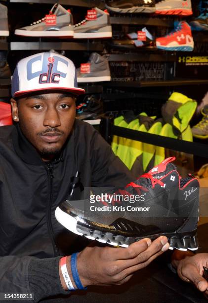 John Wall poses for a photo during the Reebok's Launch of John Wall's Season 3 Zig Escape at Footlocker at The Mall at Prince George's on October 18,...