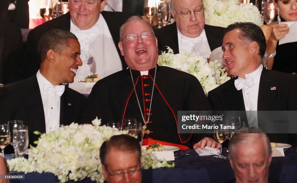 Barack Obama And Mitt Romney Address Alfred E. Smith Memorial Foundation Dinner