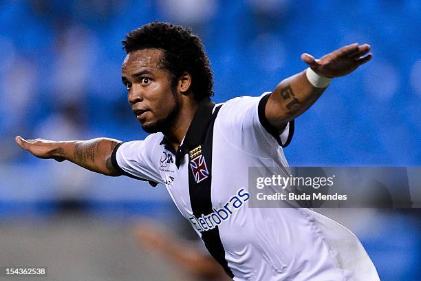 Carlos Alberto of Vasco celebrates a goal during a match between Botafogo and Vasco as part of the Brazilian Championship Serie A at Engenhao stadium...