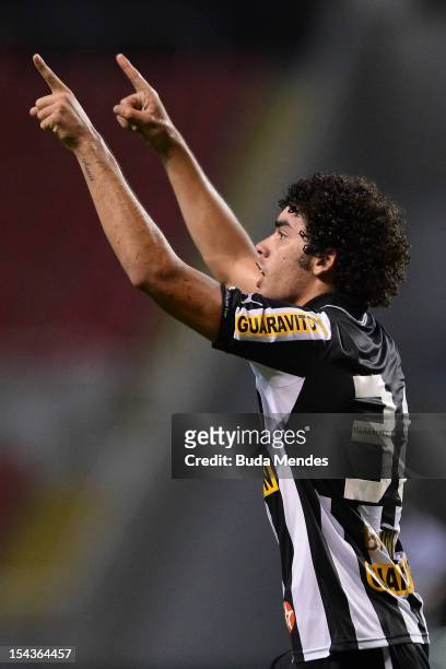 Bruno Mendes of Botafogo celebrates a scored goal during a match between Botafogo and Vasco as part of the Brazilian Championship Serie A at Engenhao...