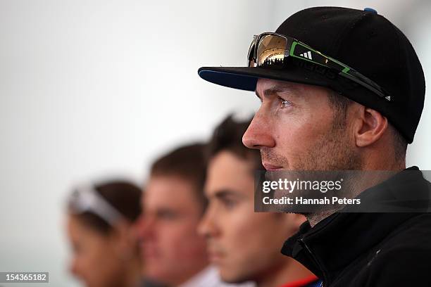 Bevan Docherty of New Zealand attends a press conference during the ITU World Triathlon Grand Final press conference at The Cloud on October 19, 2012...