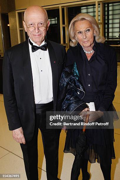 Francois Gibault and Micheline Maus attend AROP Gala Dinner on October 18, 2012 in Paris, France.