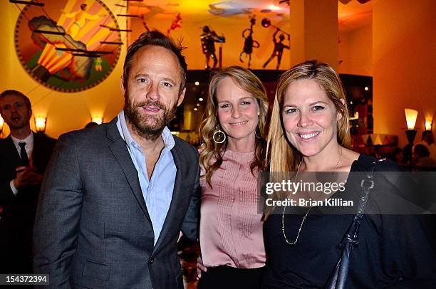 Actors John Benjamin Hickey, Helen Hunt and Mary McCormack attend the "The Sessions" New York Screening dinner at Circo on October 18, 2012 in New...
