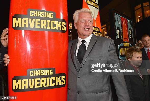 Surfer Frosty Hesson arrives to the premiere of 20th Century Fox's "Chasing Mavericks" on October 18, 2012 in Los Angeles, California.
