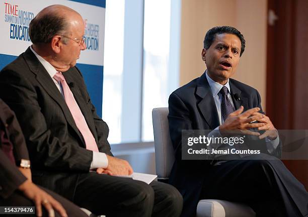 President of Carnegie Mellon University Jared Cohon and Journalist Fareed Zakaria participate in the "Changing Landscapes: From the Digital Classroom...
