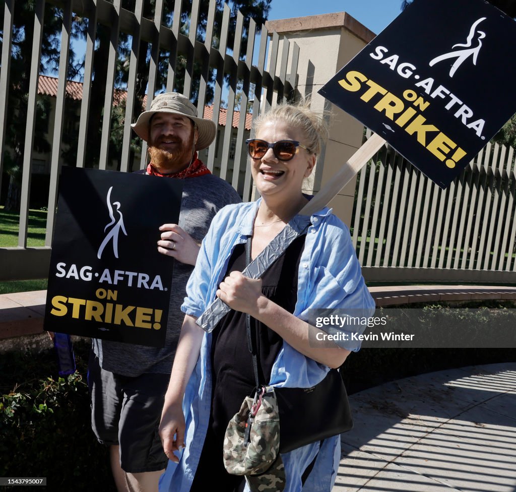 Members Of SAG-AFTRA Go On Strike In Los Angeles, CA