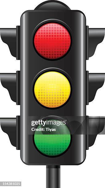 illustration of a traffic light on white background - road signal 幅插畫檔、美工圖案、卡通及圖標