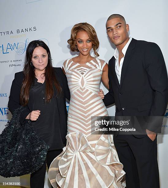 Carolyn London, Tyra Banks, and Rob Evans attend The Flawsome Ball For The Tyra Banks TZONE at Capitale on October 18, 2012 in New York City.