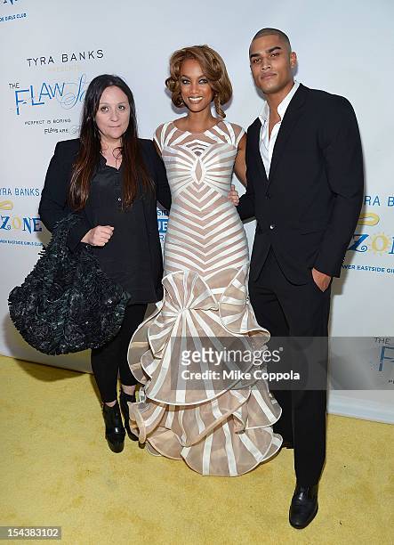 Carolyn London, Tyra Banks, and Rob Evans attend The Flawsome Ball For The Tyra Banks TZONE at Capitale on October 18, 2012 in New York City.
