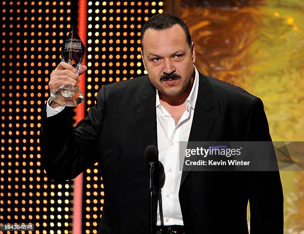 Singer Pepe Aguilar receives the Legado Musical award at the Billboard Mexican Music Awards presented by State Farm on October 18, 2012 in Los...