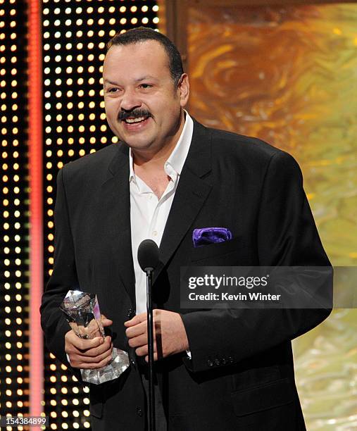 Singer Pepe Aguilar receives the Legado Musical award at the Billboard Mexican Music Awards presented by State Farm on October 18, 2012 in Los...