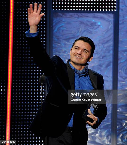 Singer Horacio Palencia Cisneros receives the Compositor Del Ano award at the Billboard Mexican Music Awards presented by State Farm on October 18,...
