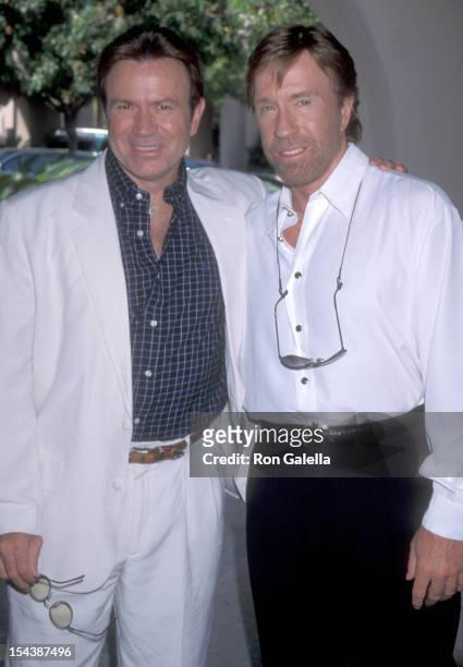 Actor Chuck Norris and brother Aaron Norris attend the CBS Summer TCA Press Tour on July 24, 1998 at Ritz-Carlton Hotel in Pasadena, California.