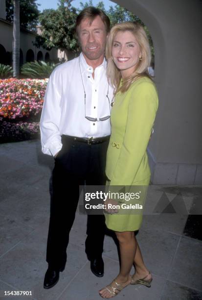 Actor Chuck Norris and girlfriend Gena O'Kelley attend the CBS Summer TCA Press Tour on July 24, 1998 at Ritz-Carlton Hotel in Pasadena, California.