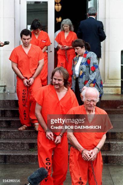 Seventy-year old James Lauter shown in a file photo dated leading fellow Branch Davidian Cult members as they file out of the federal courthouse...