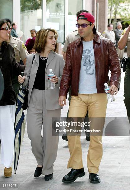 Delinah and Noah Blake, the son and daughter of actor Robert Blake, exit the Van Nuys Superior courthouse after the hearing May 20, 2002 in Van Nuys,...