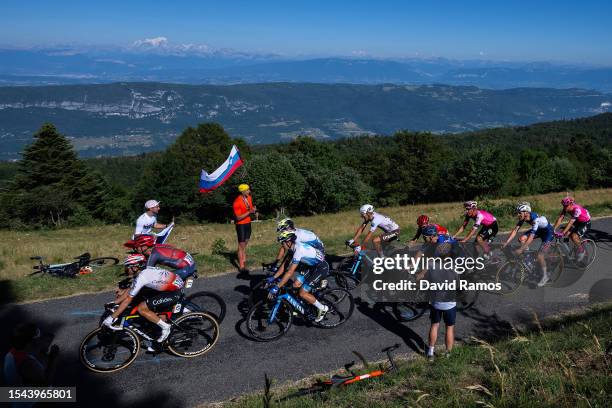 Ion Izagirre of Spain and Team Cofidis, Omar Fraile of Spain and Team INEOS Grenadiers, Alex Aranburu of Spain and Movistar Team, Nans Peters of...