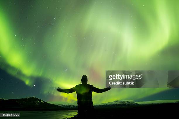 aurora borealis on iceland - aurora australis stock pictures, royalty-free photos & images