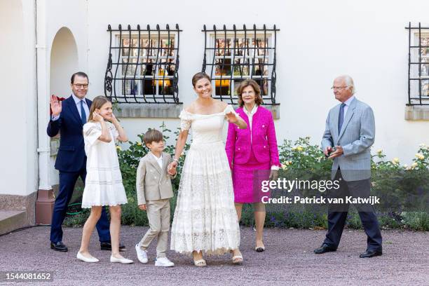 Prince Daniel of Sweden, Princess Estelle of Sweden, Crown Princess Victoria of Sweden, Queen Silvia of Sweden and King Carl Gustaf of Sweden attend...