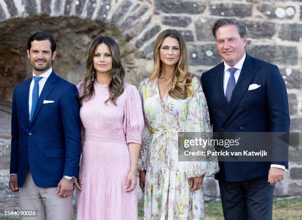 Prince Carl Philip of Sweden, Princess Sofia of Sweden, Princess Madeleine of Sweden and Chris ONeill attend the birthday celebration of the Crown...