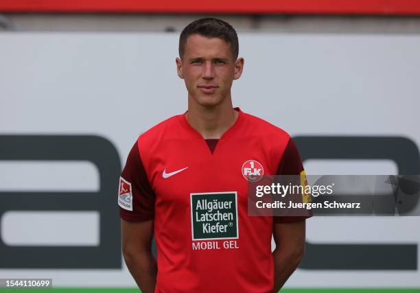 Erik Durm of 1. FC Kaiserslautern poses during the team presentation at Fritz-Walter-Stadion on July 20, 2023 in Kaiserslautern, Germany.