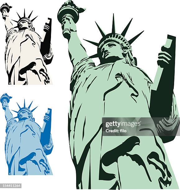 zustand der freiheit - statue of liberty stock-grafiken, -clipart, -cartoons und -symbole