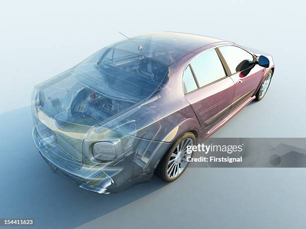 transparente auto - car xray stock-fotos und bilder