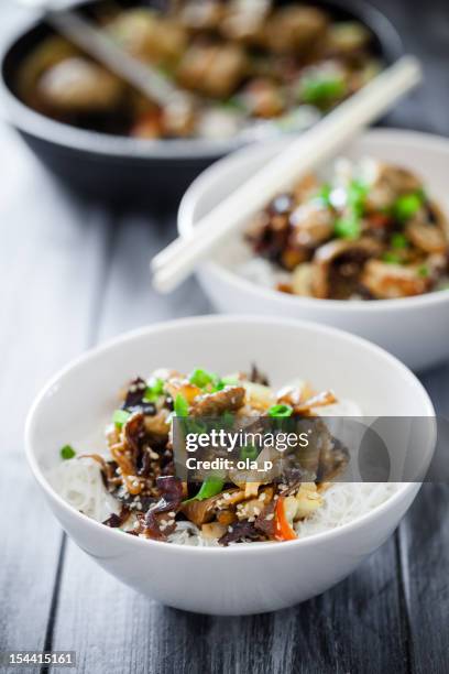 chinese food - wok stockfoto's en -beelden
